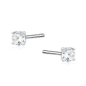 Cercei argint rodiat cu pietre 3mm DiAmanti 2CO3ER_W-DIA (Argint 925‰ 0,45 g.)